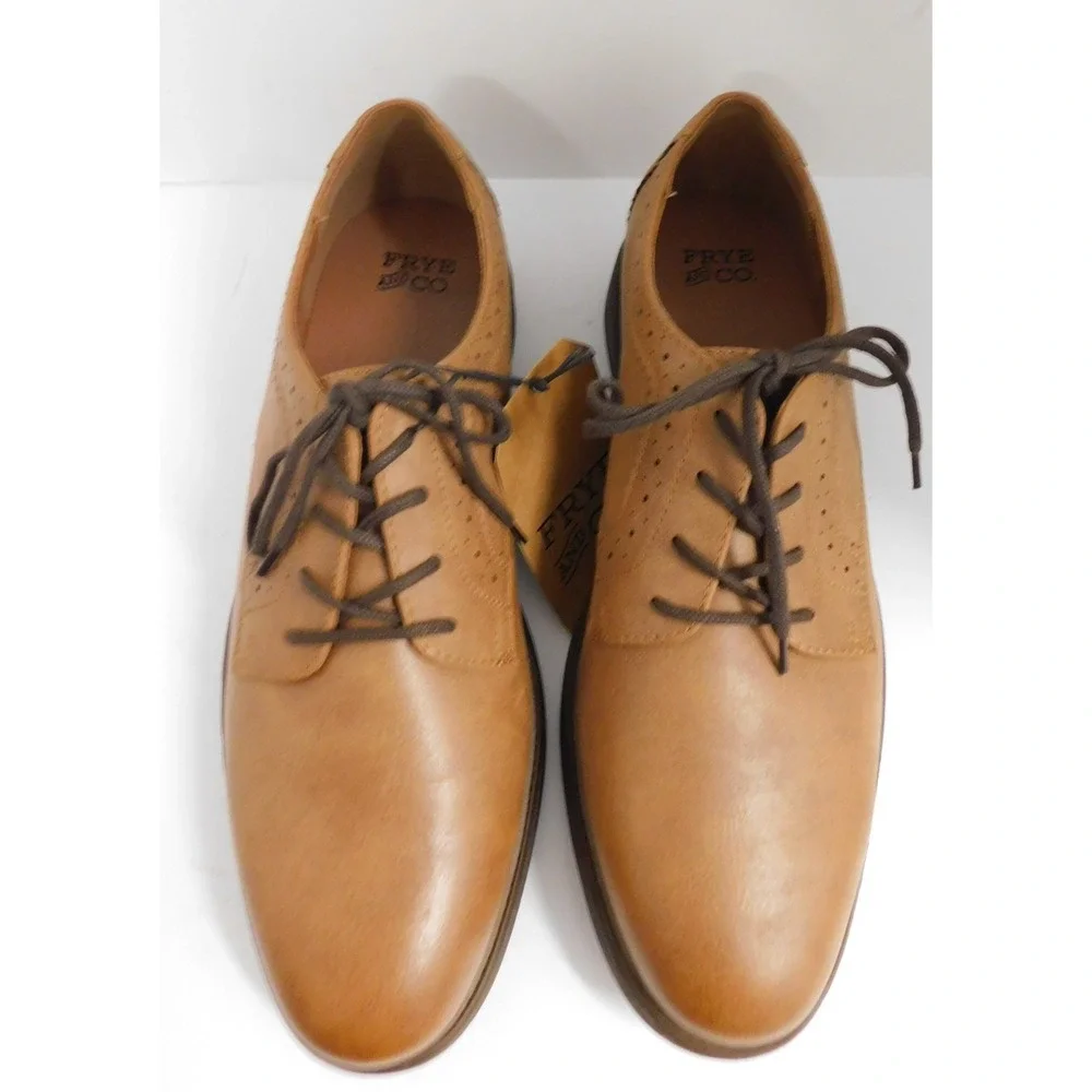 Frye and Co. Men's Grant Leather Oxford Shoes‎ Cognac Brown Size 10.5 M NEW